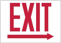 NMC - Exit, Pressure Sensitive Vinyl Exit Sign - 10" Wide x 10" High, Glow-in-the-Dark - Americas Industrial Supply