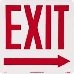 NMC - Exit, Rigid Plastic Exit Sign - 10" Wide x 10" High, Glow-in-the-Dark - Americas Industrial Supply