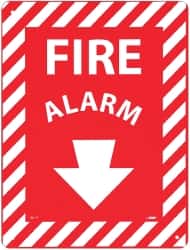NMC - Fire Alarm, Rigid Plastic Fire Sign - 9" Wide x 12" High, Glow-in-the-Dark - Americas Industrial Supply