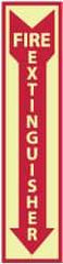 NMC - Fire Extinguisher, Rigid Plastic Fire Sign - 4" Wide x 18" High, Glow-in-the-Dark - Americas Industrial Supply