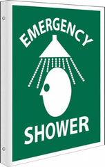 NMC - "Emergency Shower", 10" Long x 8" Wide, Rigid Plastic Safety Sign - Rectangle, 0.05" Thick, Use for First Aid - Americas Industrial Supply