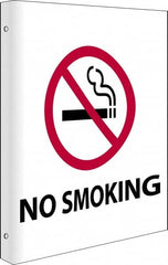 NMC - "No Smoking", 10" Long x 8" Wide, Rigid Plastic Safety Sign - Rectangle, 0.05" Thick, Use for Accident Prevention - Americas Industrial Supply