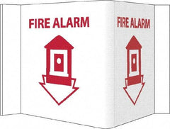 NMC - Fire Alarm, Acrylic Fire Sign - 14-1/2" Wide x 8" High - Americas Industrial Supply