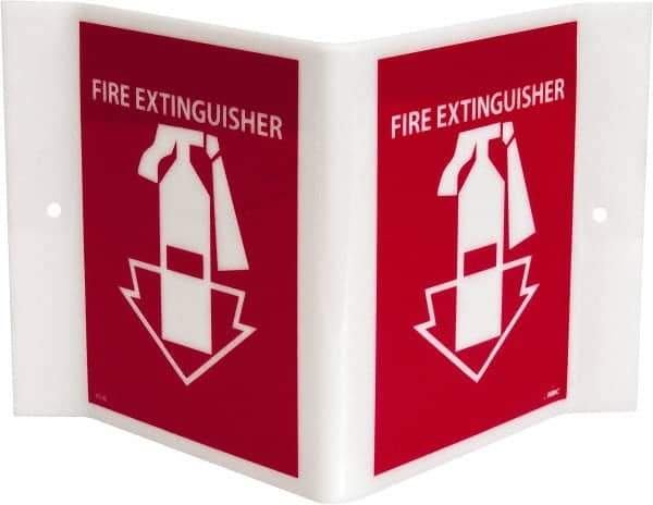 NMC - Fire Extinguisher, Acrylic Fire Sign - 8-3/4" Wide x 5-3/4" High - Americas Industrial Supply