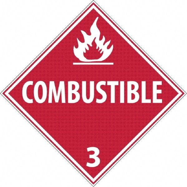 NMC - 10-3/4" Wide x 10-3/4" High, Rigid Plastic Placard - White on Red, UV Resistant, Chemical Resistant, Graffiti Proof - Americas Industrial Supply