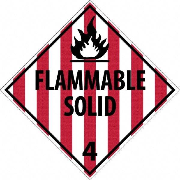 NMC - 10-3/4" Wide x 10-3/4" High, Rigid Plastic Placard - Red & Black on White, UV Resistant, Chemical Resistant, Graffiti Proof - Americas Industrial Supply