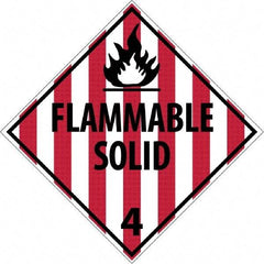 NMC - 10-3/4" Wide x 10-3/4" High, Rigid Plastic Placard - Red & Black on White, UV Resistant, Chemical Resistant, Graffiti Proof - Americas Industrial Supply