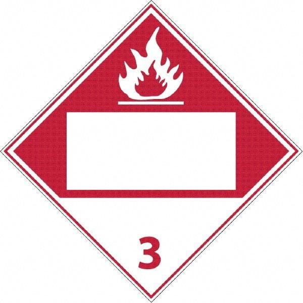 NMC - 10-3/4" Wide x 10-3/4" High, Rigid Plastic Placard - White on Red, UV Resistant, Chemical Resistant, Graffiti Proof - Americas Industrial Supply