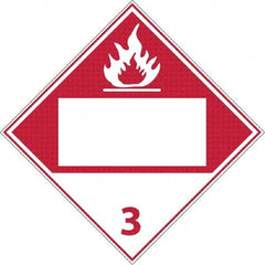 NMC - 10-3/4" Wide x 10-3/4" High, Rigid Plastic Placard - White on Red, UV Resistant, Chemical Resistant, Graffiti Proof - Americas Industrial Supply