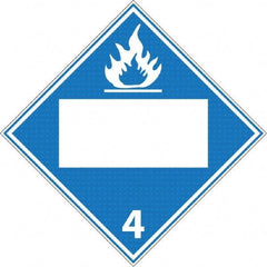 NMC - 10-3/4" Wide x 10-3/4" High, Rigid Plastic Placard - White on Blue, UV Resistant, Chemical Resistant, Graffiti Proof - Americas Industrial Supply