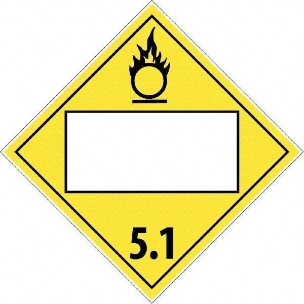 NMC - 10-3/4" Wide x 10-3/4" High, Rigid Plastic Placard - Black & White on Yellow, UV Resistant, Chemical Resistant, Graffiti Proof - Americas Industrial Supply