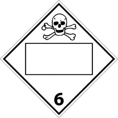 NMC - 10-3/4" Wide x 10-3/4" High, Rigid Plastic Placard - Black on White, UV Resistant, Chemical Resistant, Graffiti Proof - Americas Industrial Supply