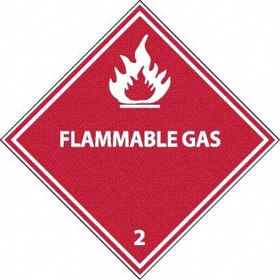 NMC - Flammable Gas DOT Shipping Label - 4" High x 4" Wide - Americas Industrial Supply