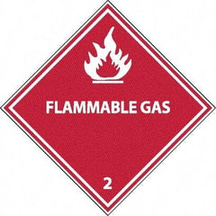 NMC - Flammable Gas DOT Shipping Label - 4" High x 4" Wide - Americas Industrial Supply