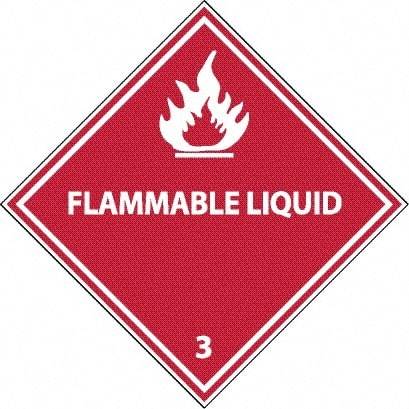 NMC - Flammable Liquid DOT Shipping Label - 4" High x 4" Wide - Americas Industrial Supply