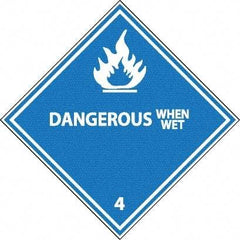 NMC - Dangerous When Wet DOT Shipping Label - 4" High x 4" Wide - Americas Industrial Supply