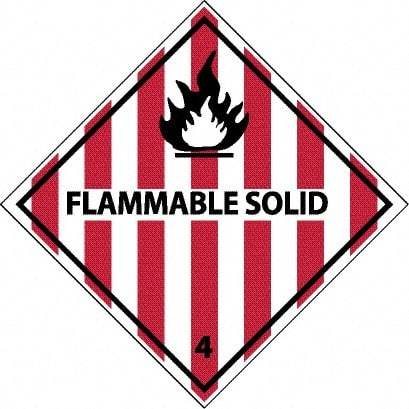 NMC - Flammable Solid DOT Shipping Label - 4" High x 4" Wide - Americas Industrial Supply