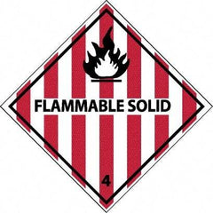 NMC - Flammable Solid DOT Shipping Label - 4" High x 4" Wide - Americas Industrial Supply