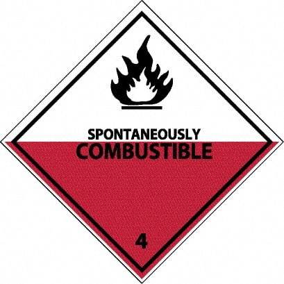 NMC - Spontaneously Combustible DOT Shipping Label - 4" High x 4" Wide - Americas Industrial Supply