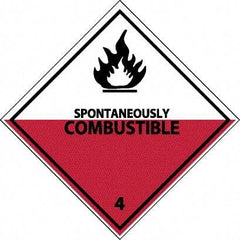 NMC - Spontaneously Combustible DOT Shipping Label - 4" High x 4" Wide - Americas Industrial Supply