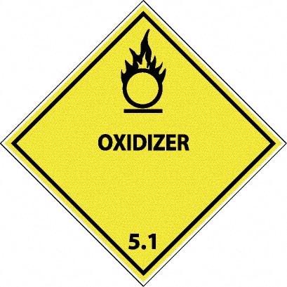 NMC - Oxidizer DOT Shipping Label - 4" High x 4" Wide - Americas Industrial Supply
