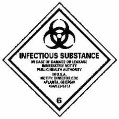 NMC - Infectious Substance - In Case of Damage or Leakage Immediately Notify Public Authority in U.S.A. - Notify: Director... DOT Shipping Label - 4" High x 4" Wide - Americas Industrial Supply