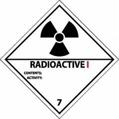 NMC - Radioactive I Contents: Activity: DOT Shipping Label - 4" High x 4" Wide - Americas Industrial Supply