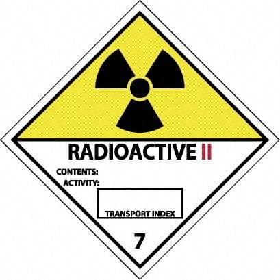 NMC - Radioactive II Contents: Activity: Transport Index Shipping Label - 4" High x 4" Wide - Americas Industrial Supply