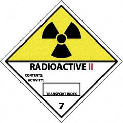 NMC - Radioactive II Contents: Activity: Transport Index Shipping Label - 4" High x 4" Wide - Americas Industrial Supply