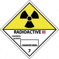 NMC - Radioactive III Contents: Activity: Transport Index DOT Shipping Label - 4" High x 4" Wide - Americas Industrial Supply
