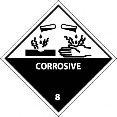 NMC - Corrosive DOT Shipping Label - 4" High x 4" Wide - Americas Industrial Supply