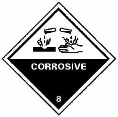 NMC - Corrosive DOT Shipping Label - 4" High x 4" Wide - Americas Industrial Supply