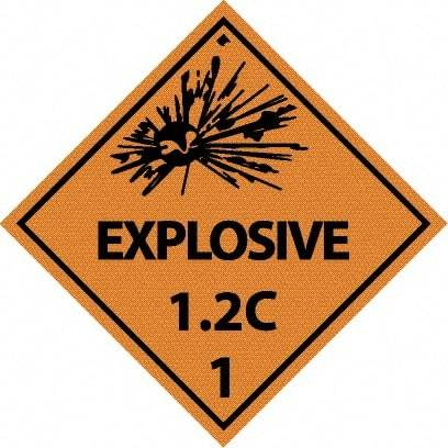 NMC - Explosive 1.2C Shipping Label - 4" High x 4" Wide - Americas Industrial Supply