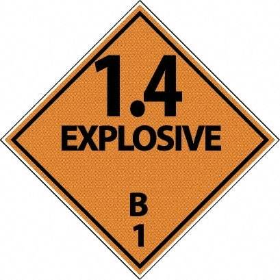 NMC - 1.4 Explosive B DOT Shipping Label - 4" High x 4" Wide - Americas Industrial Supply