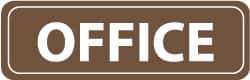 NMC - Office, 11" Wide x 3.5" High, Acrylic Sign - English, White on Brown, Wall Mount - Americas Industrial Supply