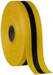 NMC - 150' Long x 2" Wide Roll, Woven Polyethylene, Black & Yellow Barricade Tape - Americas Industrial Supply