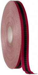 NMC - 150' Long x 3/4" Wide Roll, Woven Polyethylene, Black & Red Barricade Tape - Americas Industrial Supply