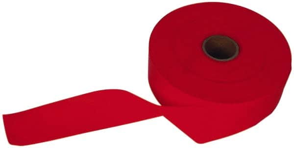 NMC - 150' Long x 1" Wide Roll, Vinyl, Red Barricade Tape - Fluorescent - Americas Industrial Supply