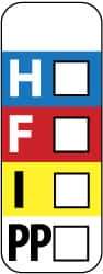 NMC - Hazardous Materials Label - Legend: H - F - I - PP, English, Black, Blue, Red, Yellow & White, 3" Long x 1" High, Sign Muscle Finish - Americas Industrial Supply
