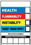 NMC - "Health - Flammability - Instability - Target Organ Effect", 6" Long x 4" Wide, Pressure-Sensitive Vinyl Safety Sign - Rectangle, 0.004" Thick, Use for Hazardous Materials - Americas Industrial Supply
