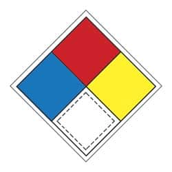 NMC - "Hazardous Materials Systems", 15" Long x 15" Wide, Pressure-Sensitive Vinyl Safety Sign - Square, 0.004" Thick, Use for Hazardous Materials - Americas Industrial Supply