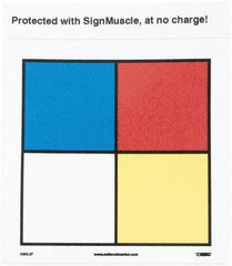 NMC - "Hazardous Materials Systems", 2-1/2" Long x 2-1/2" Wide, Pressure-Sensitive Vinyl Safety Sign - Square, 0.004" Thick, Use for Hazardous Materials - Americas Industrial Supply