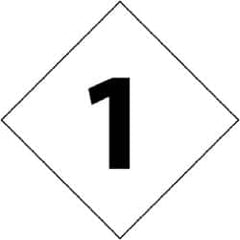 NMC - Hazardous Materials Label - Legend: Number 1, English, Black & White, 2-1/2" Long x 2-1/2" High, Sign Muscle Finish - Americas Industrial Supply