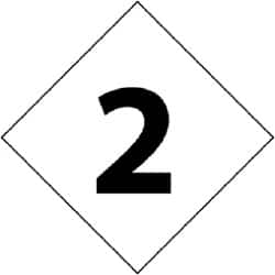 NMC - Hazardous Materials Label - Legend: Number, English, Black & White, 2-1/2" Long x 2-1/2" High, Sign Muscle Finish - Americas Industrial Supply