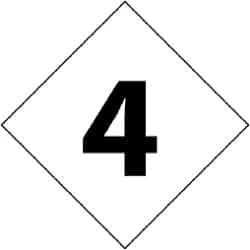 NMC - Hazardous Materials Label - Legend: Number, English, Black & White, 2-1/2" Long x 2-1/2" High, Sign Muscle Finish - Americas Industrial Supply