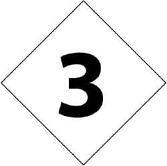 NMC - Hazardous Materials Label - Legend: Number, English, Black & White, 5" Long x 5" High, Sign Muscle Finish - Americas Industrial Supply