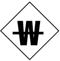 NMC - Hazardous Materials Label - Black & White, 2-1/2" Long x 2-1/2" High, Sign Muscle Finish - Americas Industrial Supply