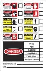 NMC - "Chemical ID", 14" Long x 10" Wide, Rigid Plastic Safety Sign - Rectangle, 0.05" Thick, Use for Hazardous Materials - Americas Industrial Supply
