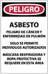 NMC - "Danger - Asbestos", 20" Long x 14" Wide, Paper Safety Sign - Rectangle, Use for Hazardous Materials - Americas Industrial Supply