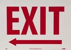 NMC - Exit, Pressure Sensitive Vinyl Exit Sign - 14" Wide x 10" High - Americas Industrial Supply